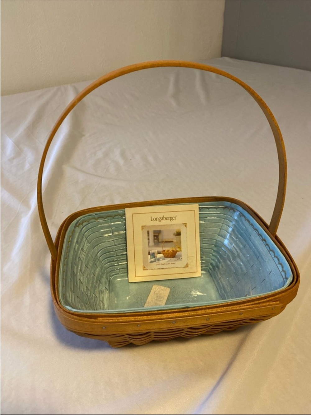 Authentic 2003 Longaberger Small Easter Basket, handwoven in Dresden, Ohio, USA.